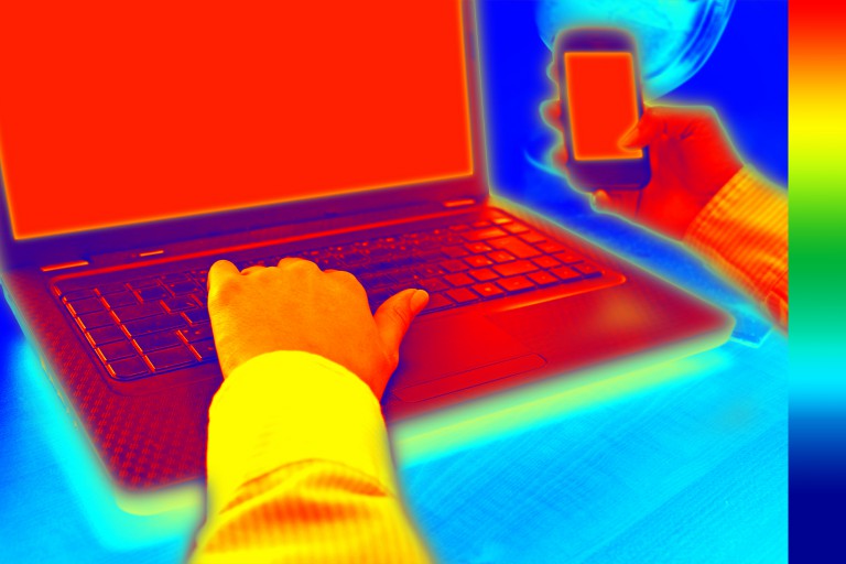 Infrared Thermovision Image Showing Heat In The Office