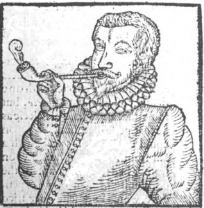 Тәмәке тартучы кешенең иң беренче рәсеме, 1595, Энтони Чат, wikimedia